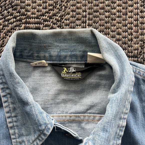 Vintage Blue Bell Maverick Jacket Adult 46 Blue Light Wash Trucker Denim 70s - Picture 2 of 14